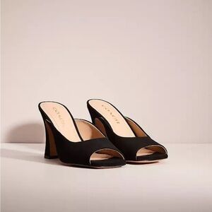 Coach Laurence Sandal Black Suede *like new, with box
